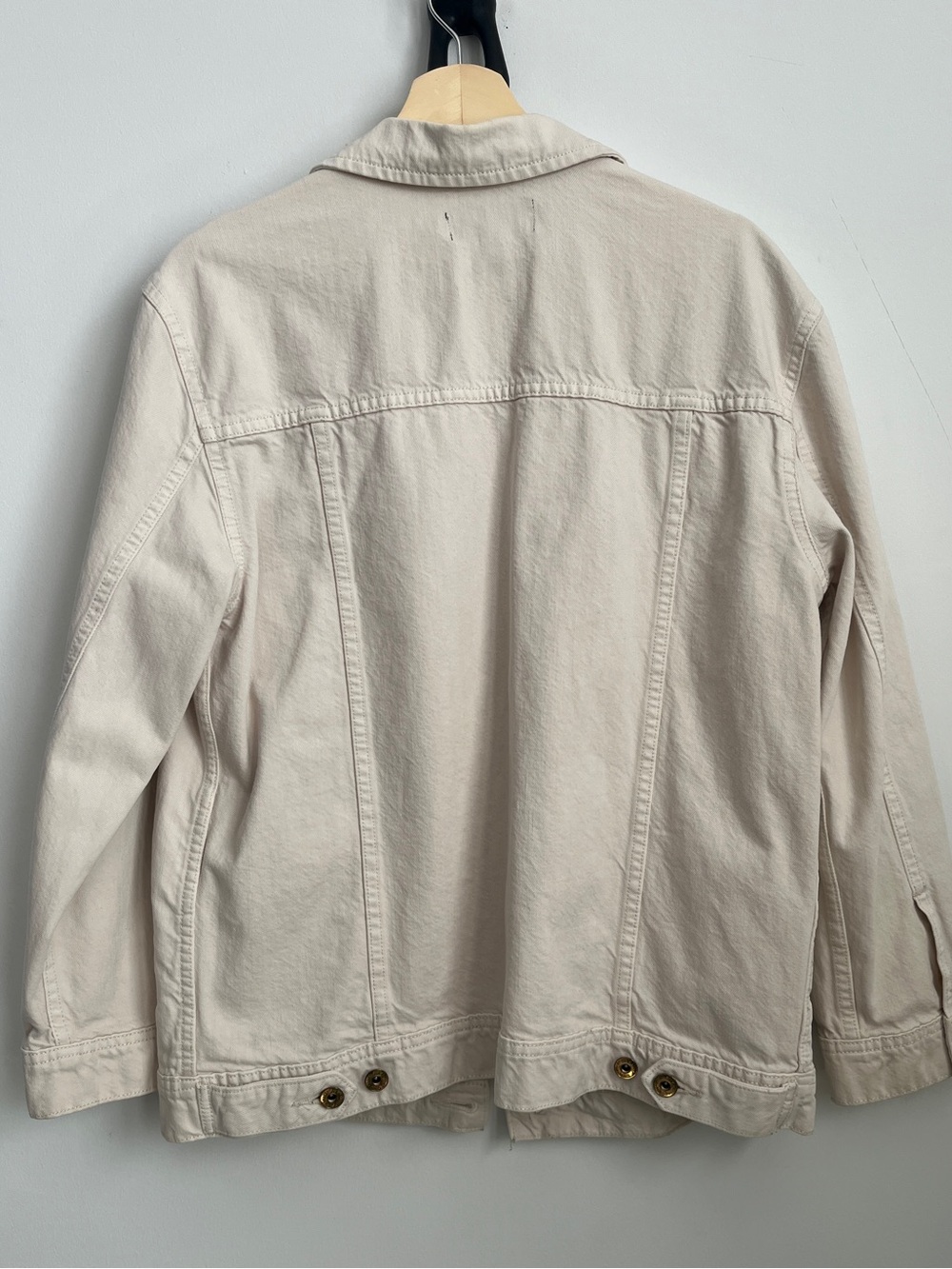 Mango Cream Button-Front Denim Jacket - Picture 10 of 10